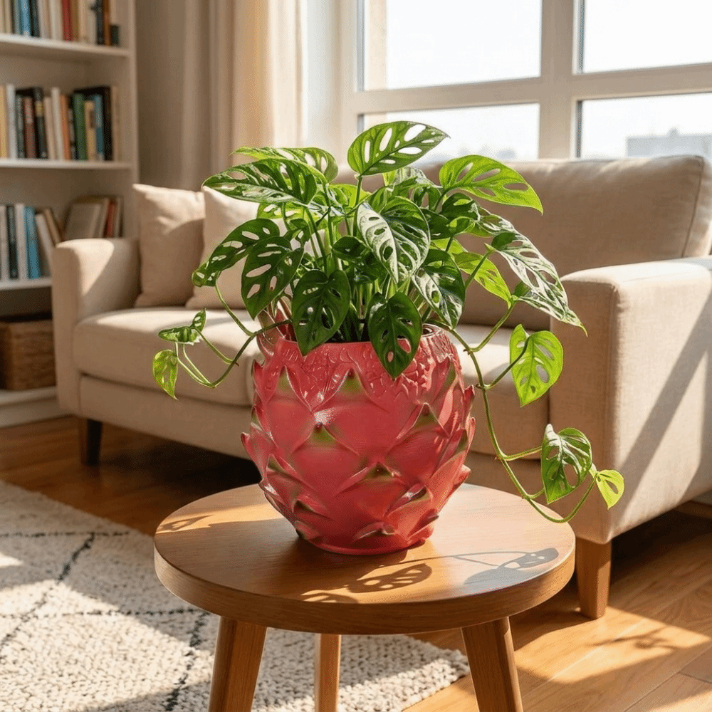 Snake Plant Ceramic - Kreativer Harz-Drachenfrucht-Blumentopf, handgefertigt, fruchtförmig, Pitaya-Blumentopf, dekorative