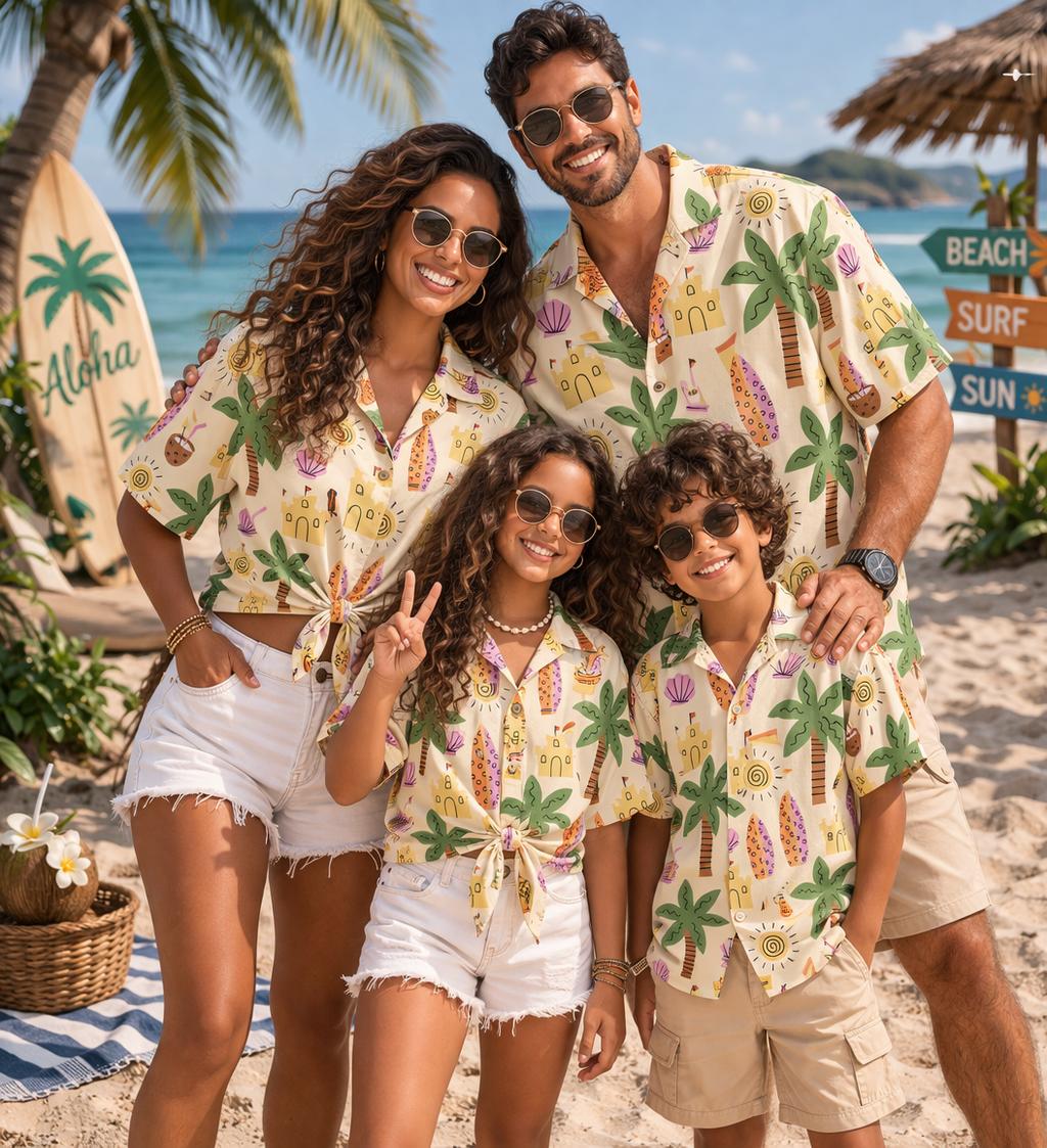 Plant Parent Free - Hawaiianisches Kinderhemd mit Pflanzen-, Blumen- und
