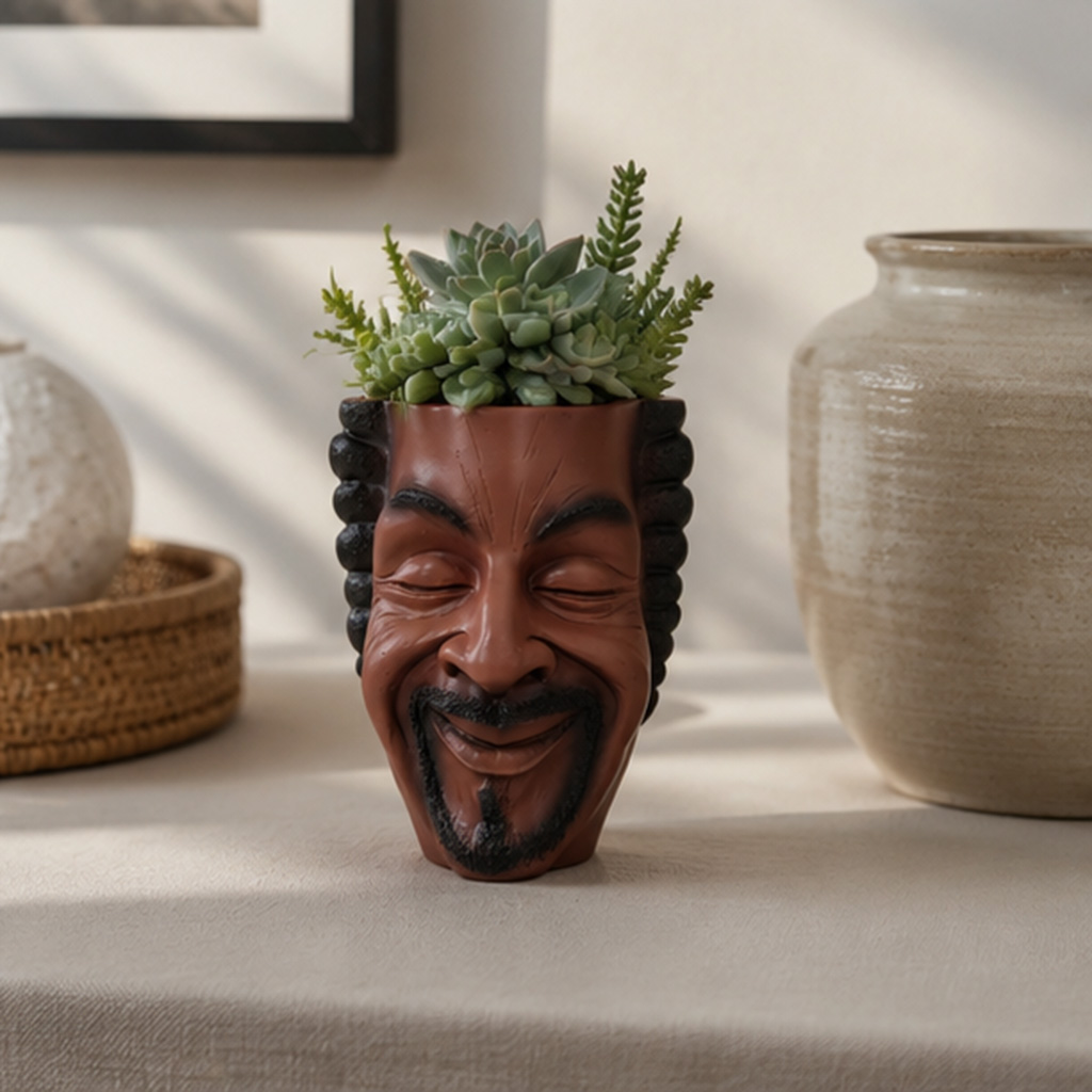 Snake Plant Ceramic - Ästhetischer Gesichts-Blumentopf aus Harz Einzigartiger Menschliches-Gesicht-Sukkulententopf