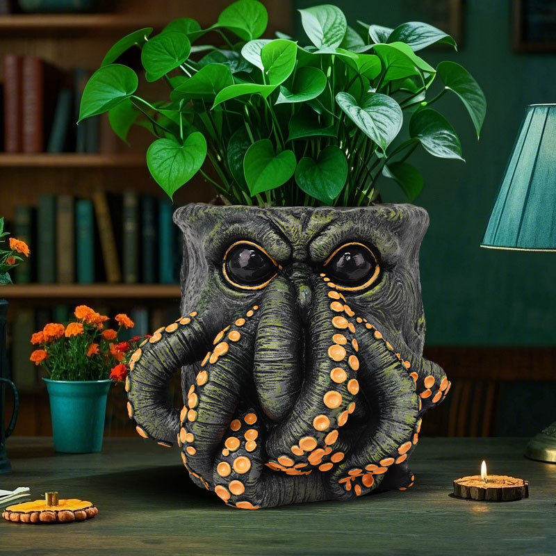 Snake Plant Ceramic - Kreativer Harz-Blumentopf – Tiger-Schlange, Siebenstern-Marienkäfer, Oktopus