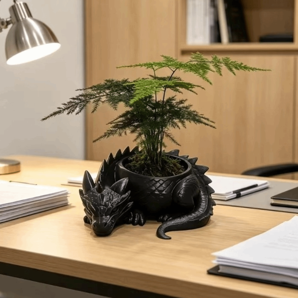 Snake Plant Ceramic - 3D-Gedruckter Drachenförmiger Blumentopf Lustiger Pflanzenbehälter Handgefertigter
