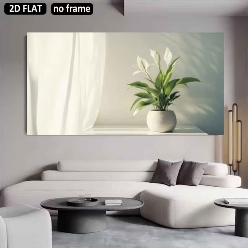 (1 Stück ungerahmt) 2D Flach,  – Peace Lily White Bewertung und Preis