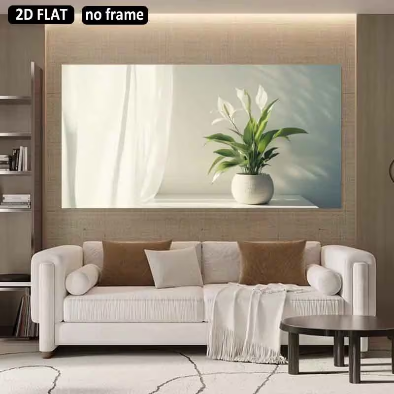 (1 Stück ungerahmt) 2D Flach,  – Peace Lily White Bewertung und Preis