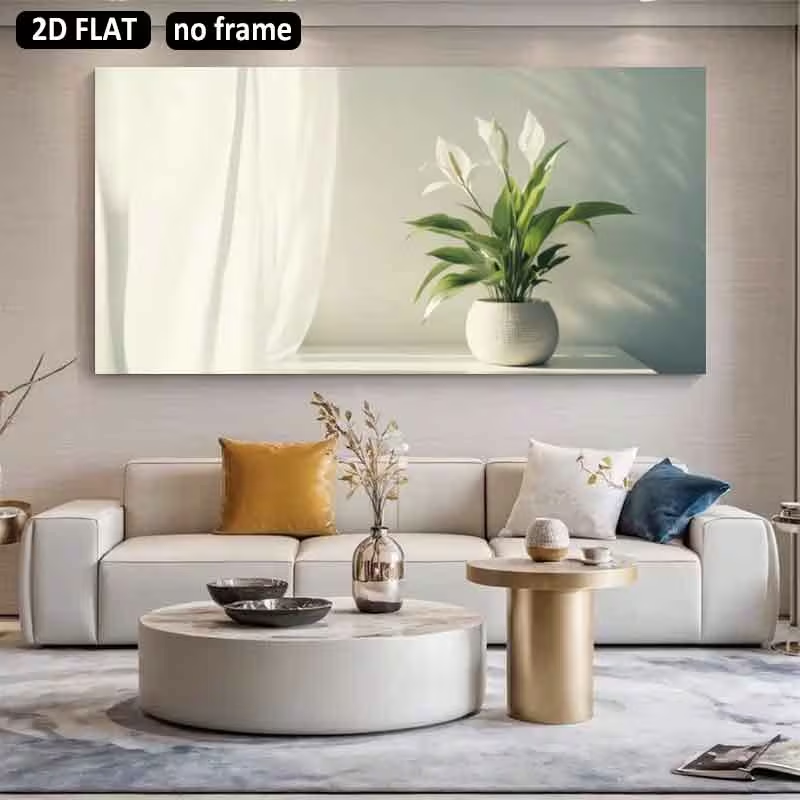1 Stück (ohne Rahmen), 2D-Flac – Peace Lily White Bewertung und Preis